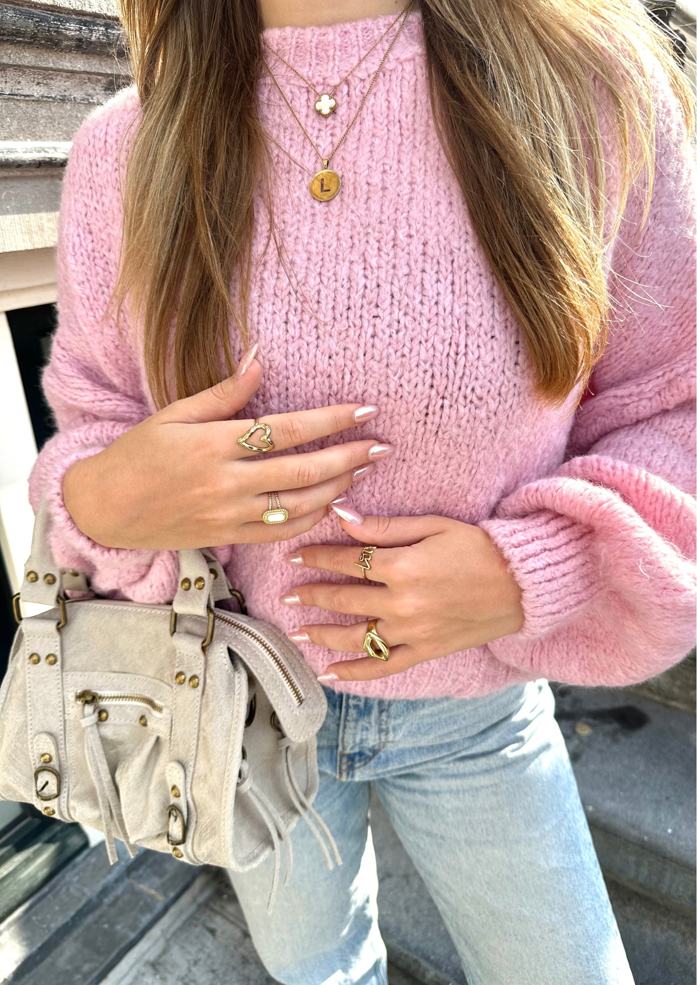 Comfy knit ★ sweater pink
