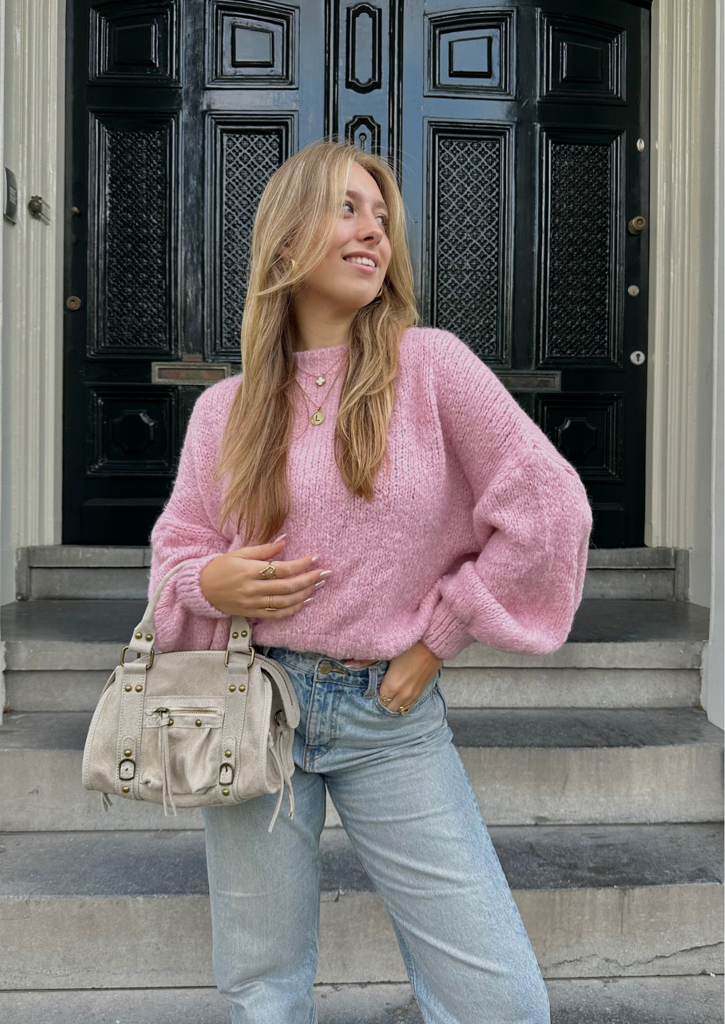 Comfy knit ★ sweater pink