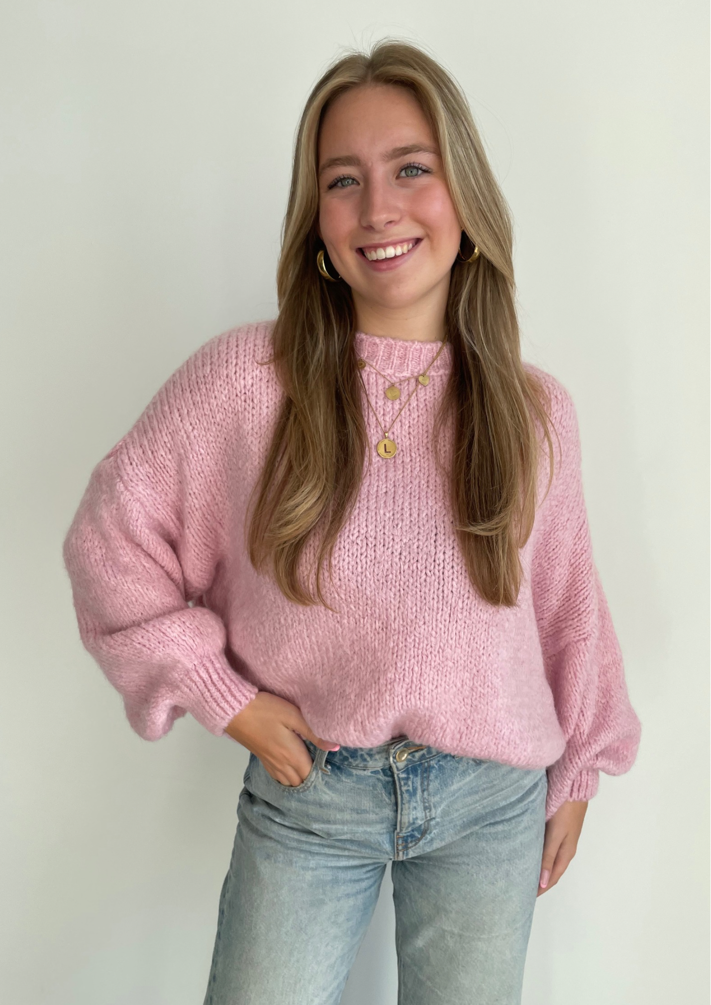 Comfy knit ★ sweater pink
