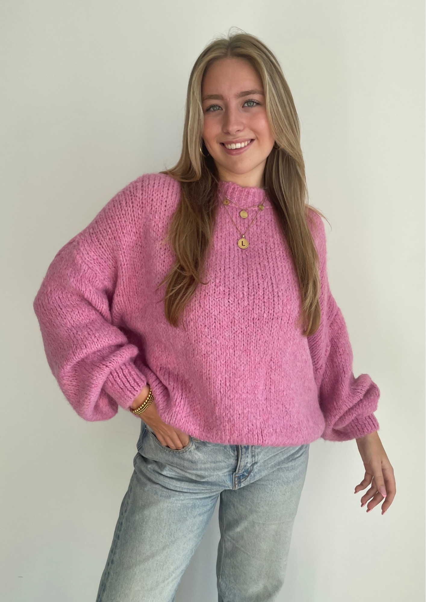 Cozy knit ★ sweater hot pink