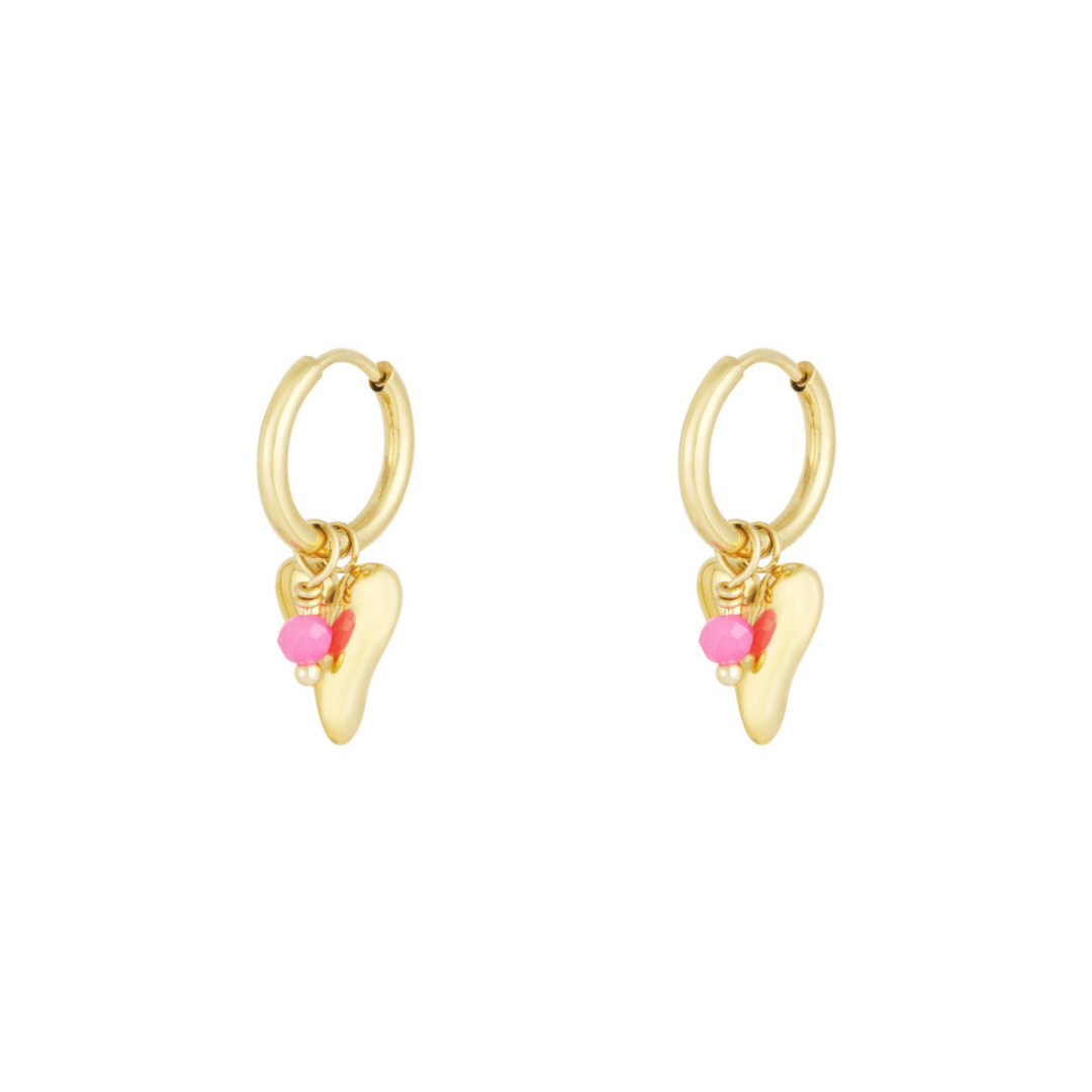 Heart beads - oorbellen