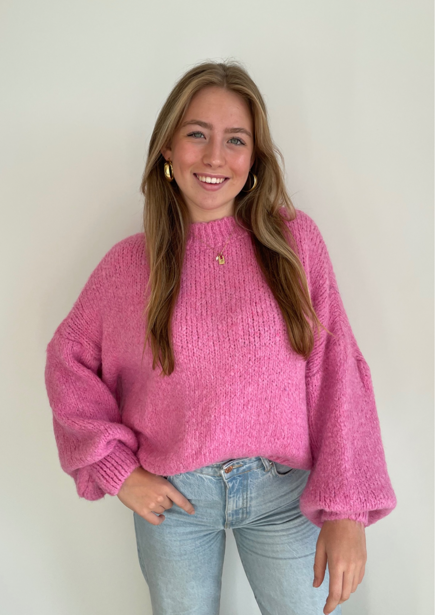 Cozy knit ★ sweater hot pink