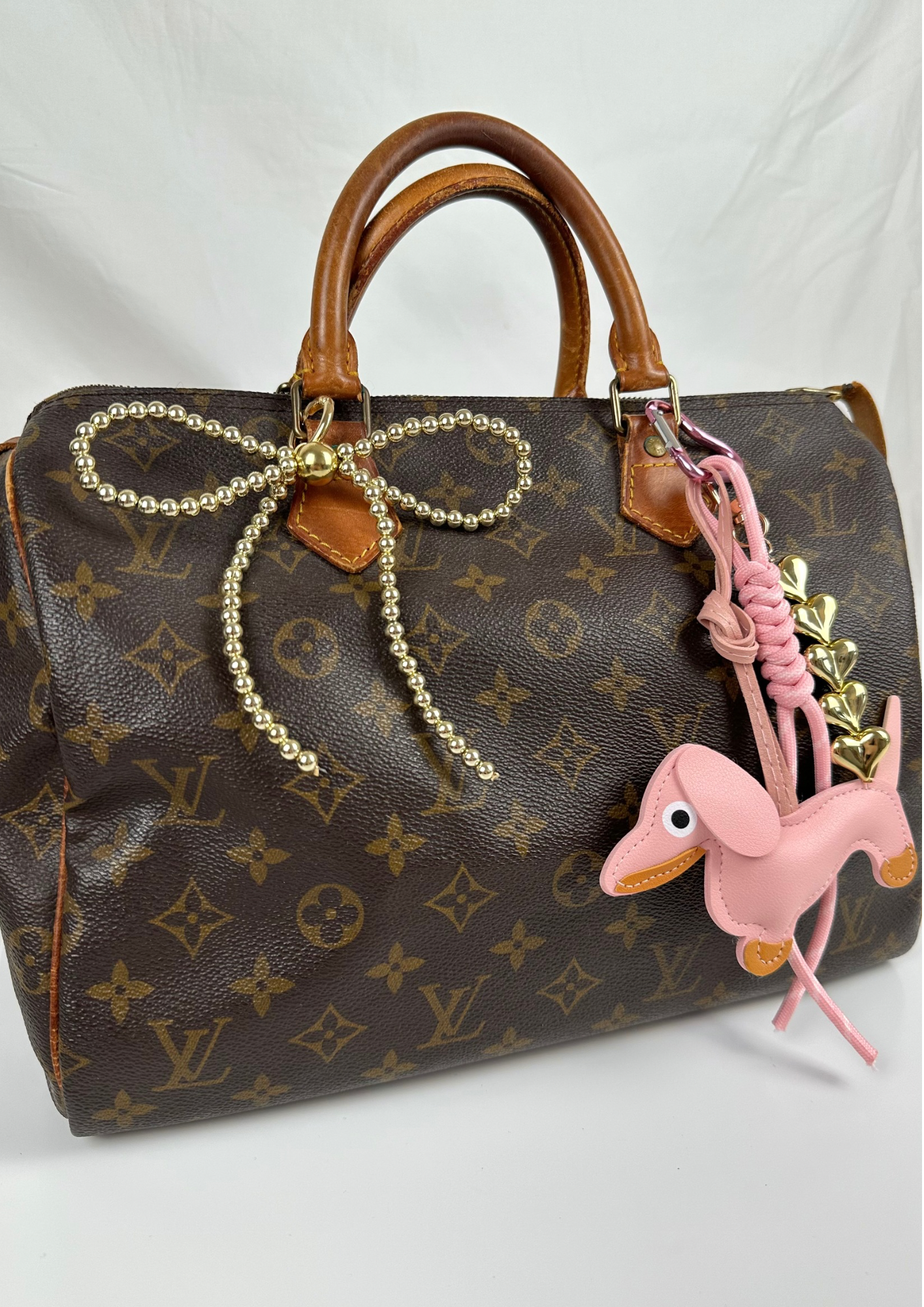 Beaded bow - bag charm
