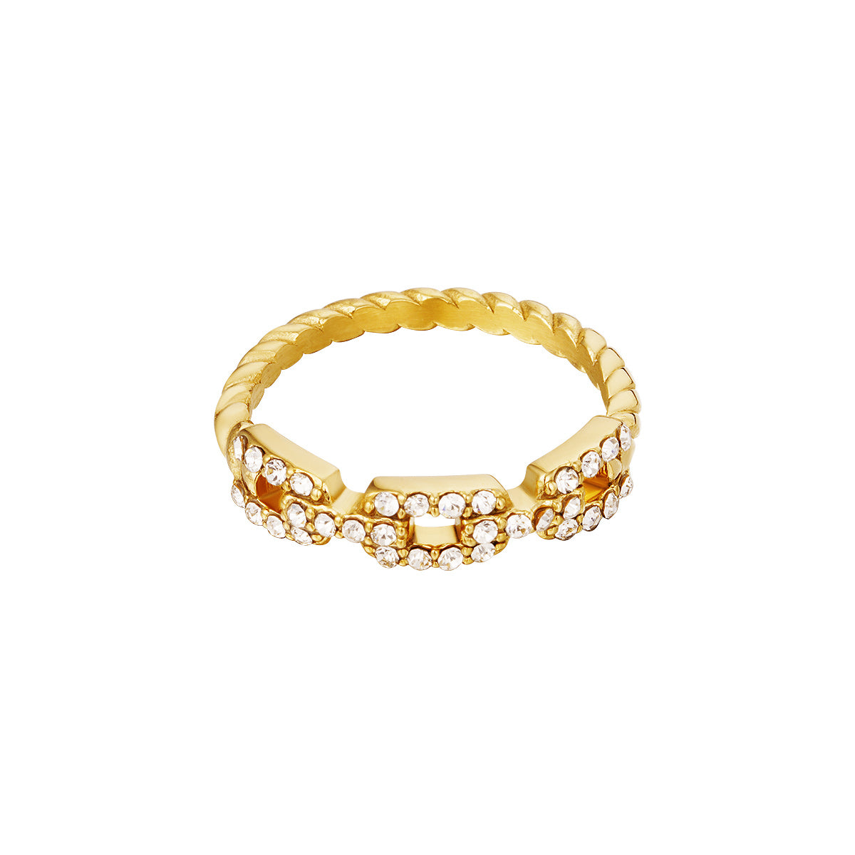 Chain bling - ring goud