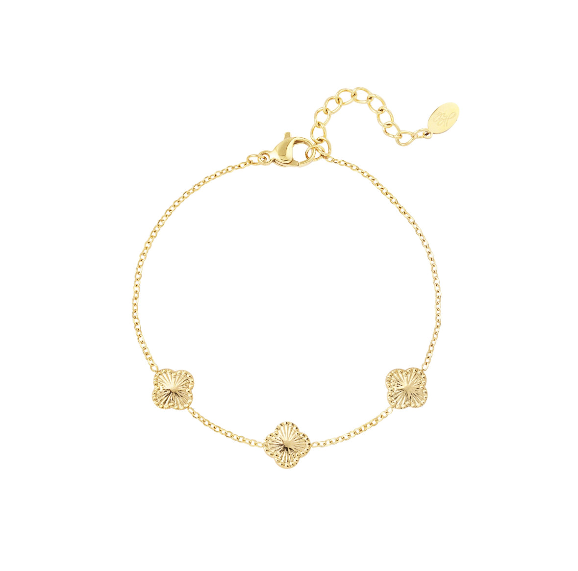 Triple clover - armband goud