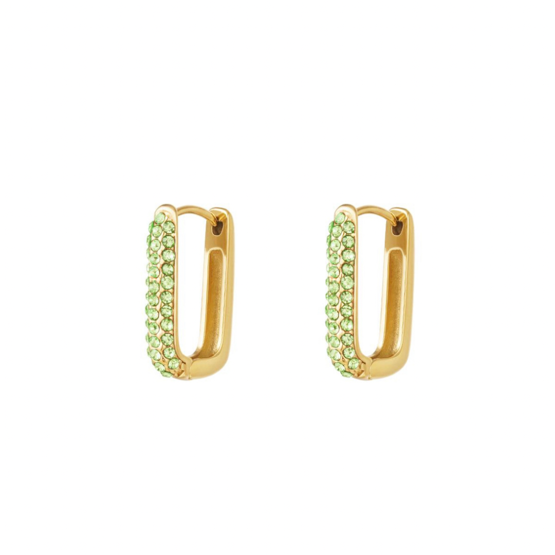 Shimmer spark green - oorbellen