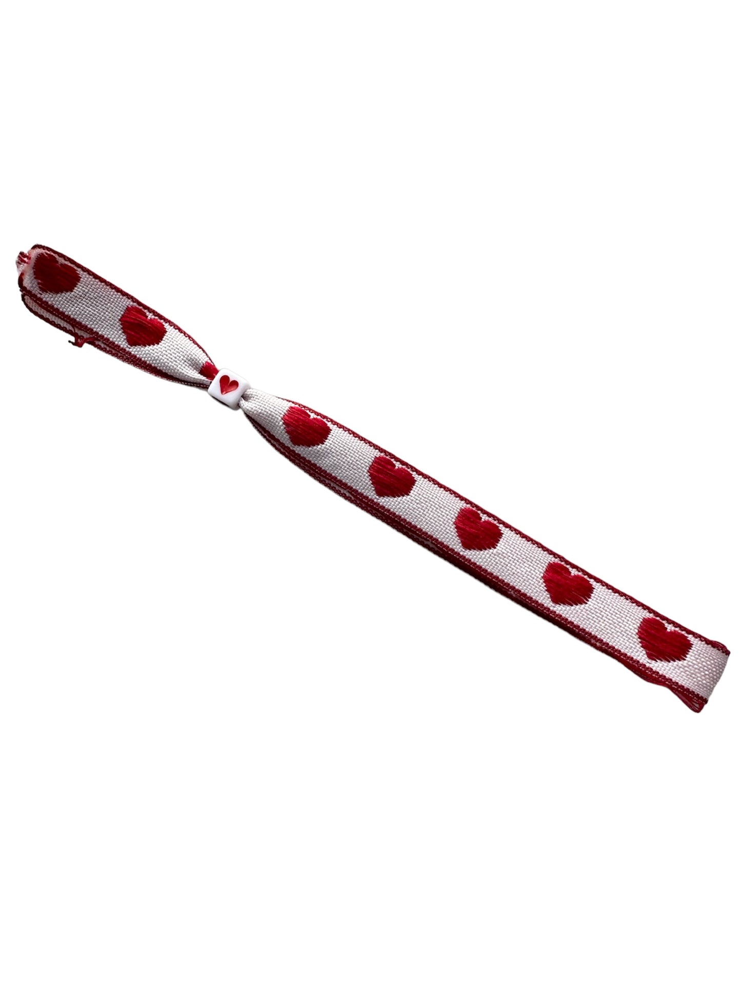 White heart - lint armbandje