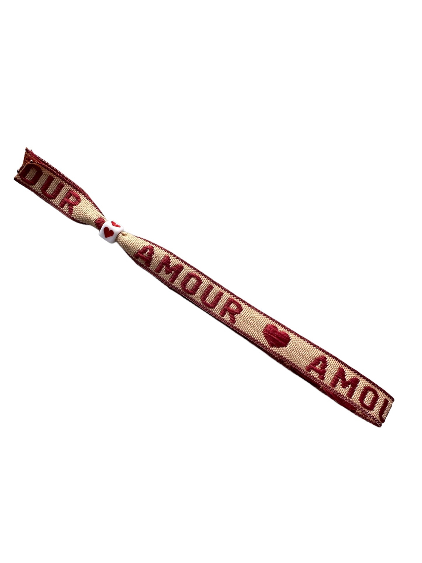 Beige amour - lint armbandje