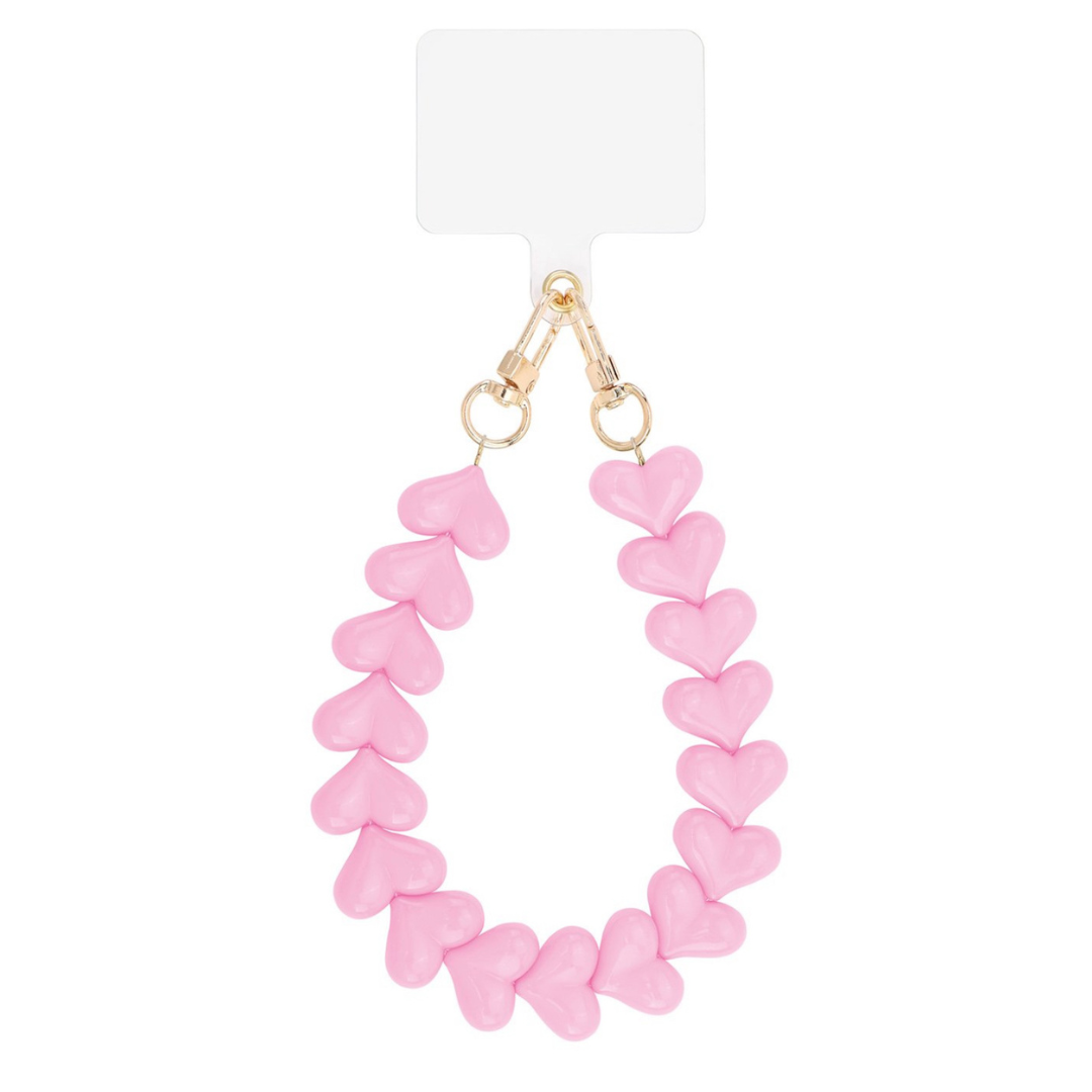 Heart - phone cord pink