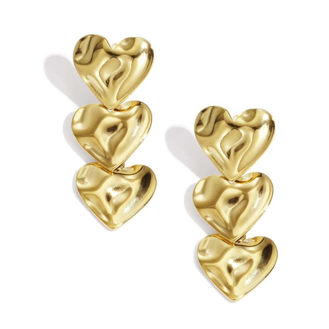 Triple heart - oorbellen