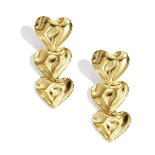 Triple heart - oorbellen