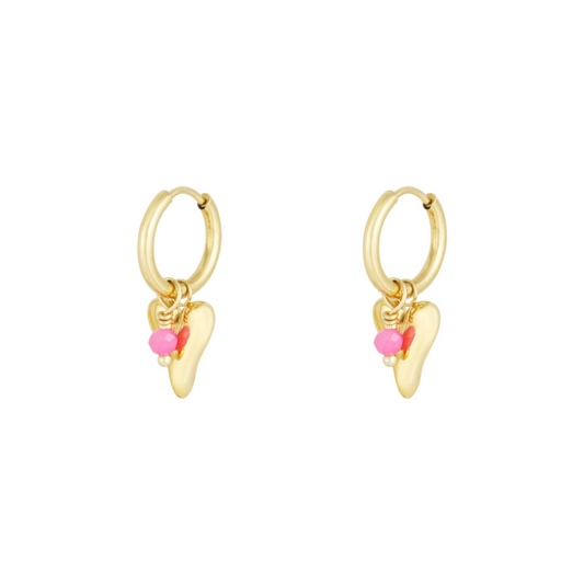 Heart beads - oorbellen